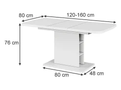 Mesa de comedor blanco 120x80x77.3 fenaro