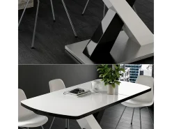 Mesa de comedor blanco/negro 120x80x76 chinto