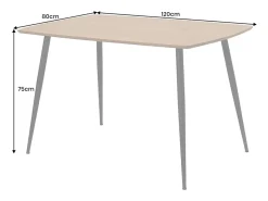 Mesa de comedor CALDERO 120 cm – Mesa contemporánea con aspecto de roble salvaje y metal
