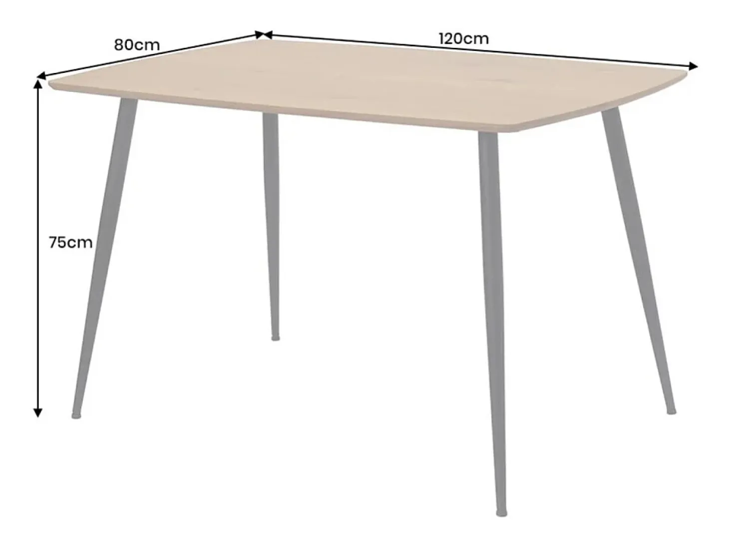 Mesa de comedor CALDERO 120 cm – Mesa contemporánea con aspecto de roble salvaje y metal