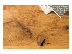 Mesa de comedor CAVARA – Roble salvaje y metal negro – 200 cm – Estilo industrial