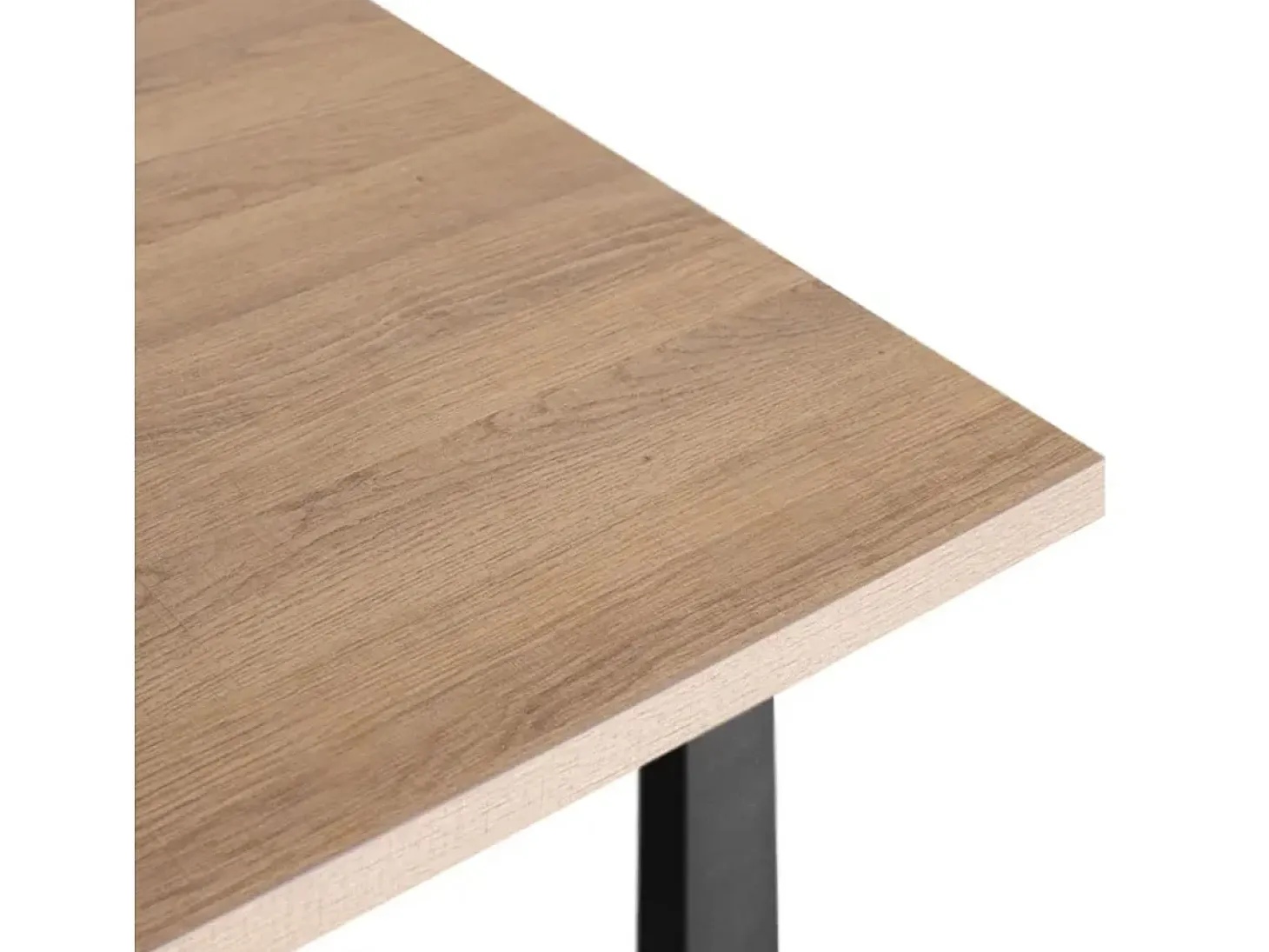 Mesa de comedor Cinnamon diseño fijo natural/negro 76x140x90 cm