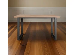 Mesa de comedor Cinnamon diseño fijo natural/negro 76x140x90 cm