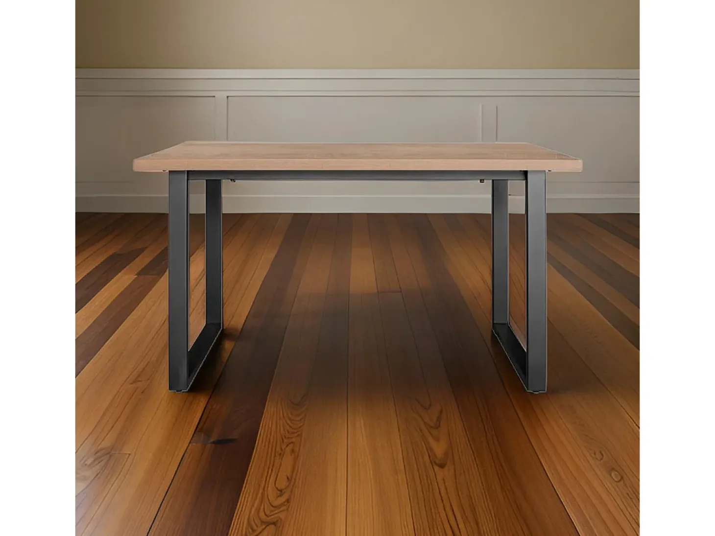 Mesa de comedor Cinnamon diseño fijo natural/negro 76x140x90 cm
