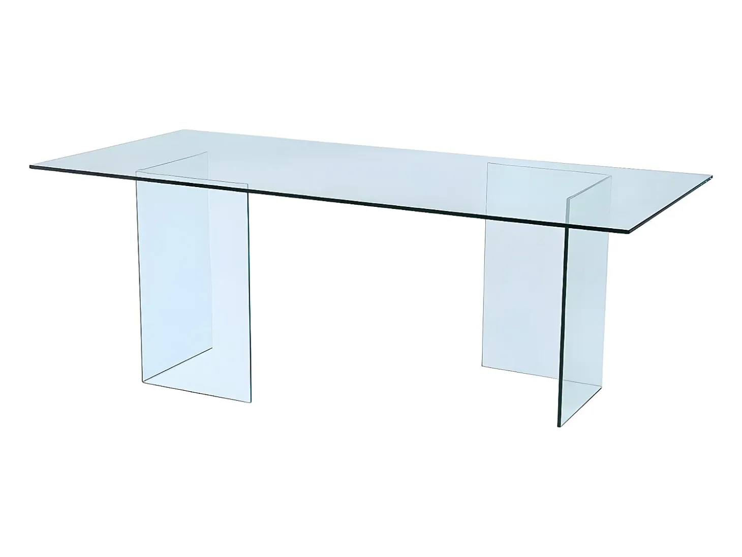 Mesa de comedor COLEDON - 8 cubiertos - Cristal templado