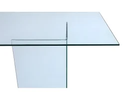 Mesa de comedor COLEDON - 8 cubiertos - Cristal templado