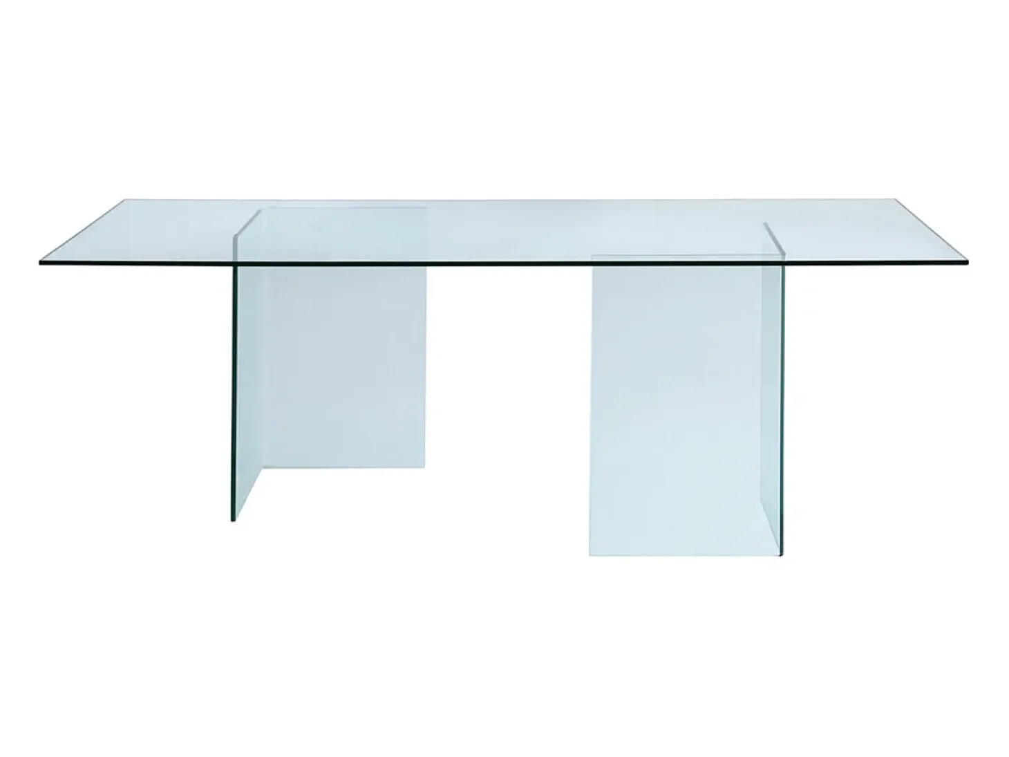 Mesa de comedor COLEDON - 8 cubiertos - Cristal templado
