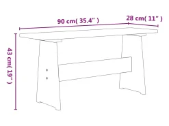 Mesa de comedor con banco de madera maciza de pino blanca
