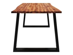 Mesa de comedor con borde vivo madera maciza acacia 180x90x75cm