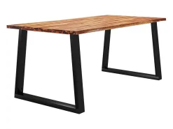 Mesa de comedor con borde vivo madera maciza acacia 180x90x75cm