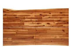 Mesa de comedor con borde vivo madera maciza acacia 140x80x75cm