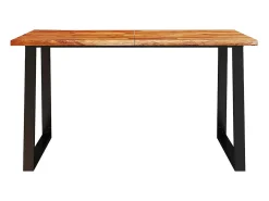 Mesa de comedor con borde vivo madera maciza acacia 140x80x75cm