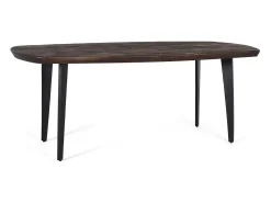 Mesa de comedor con esquinas redondeadas en madera de mango 200 cm