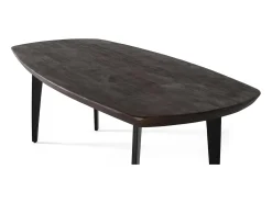 Mesa de comedor con esquinas redondeadas en madera de mango 200 cm