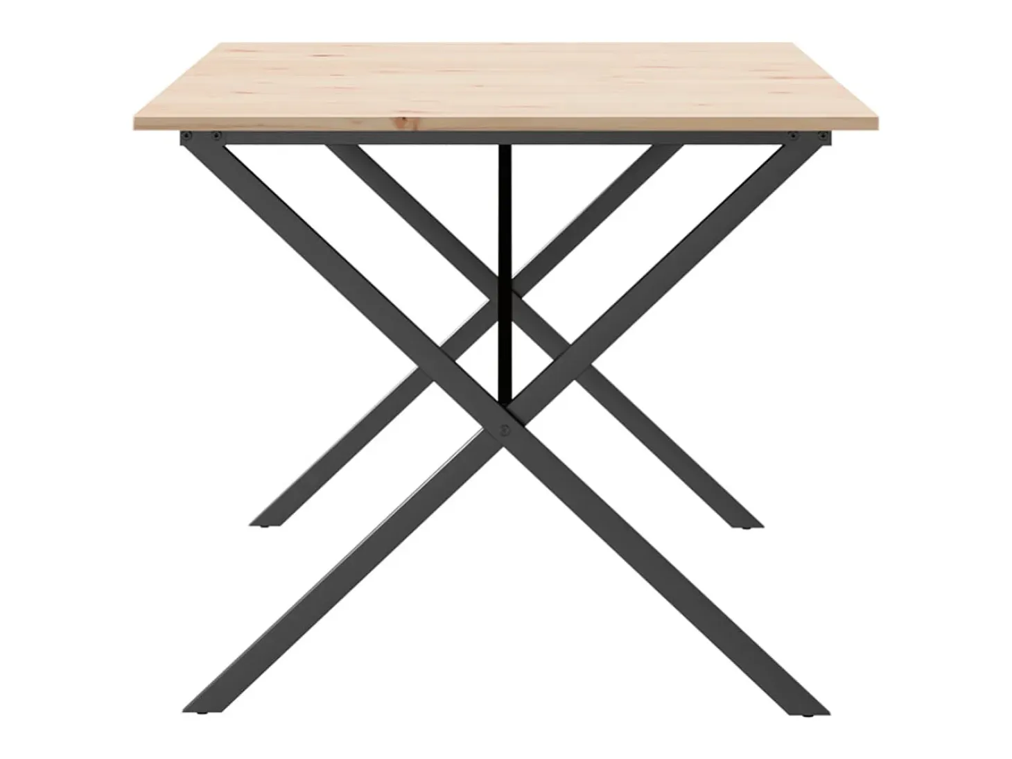 Mesa de comedor con estructura en X 180x90x75 cm madera maciza de pino acero