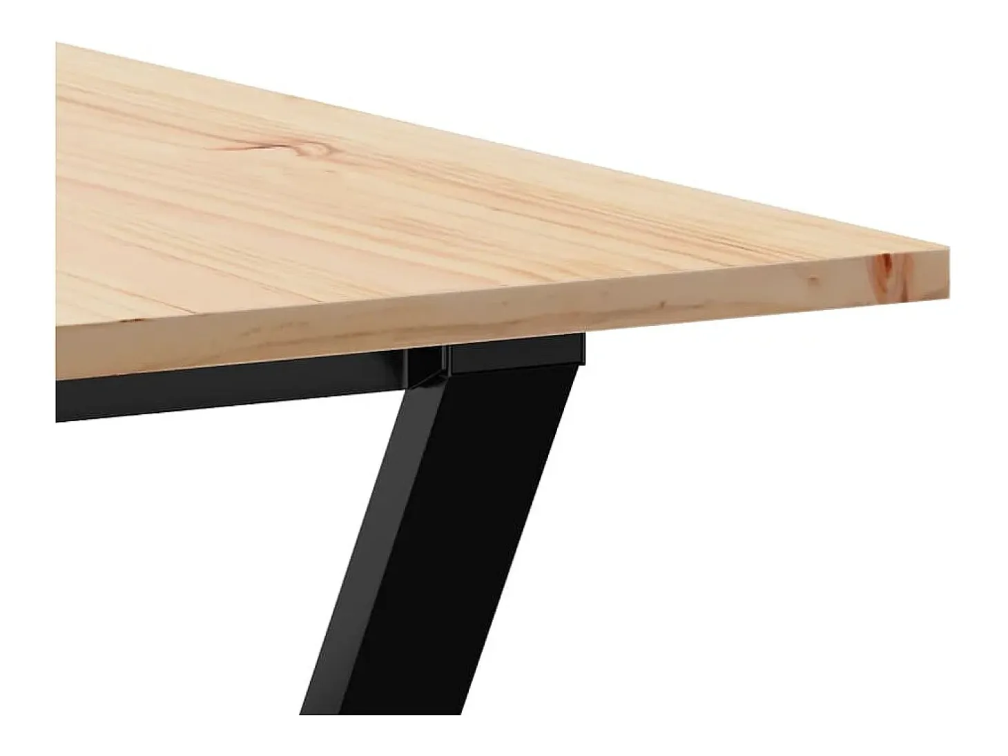 Mesa de comedor con estructura en Y 180x90x75 cm madera maciza de pino acero