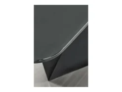 Mesa de comedor contemporánea extensible SHIELD gris y negra con pata central