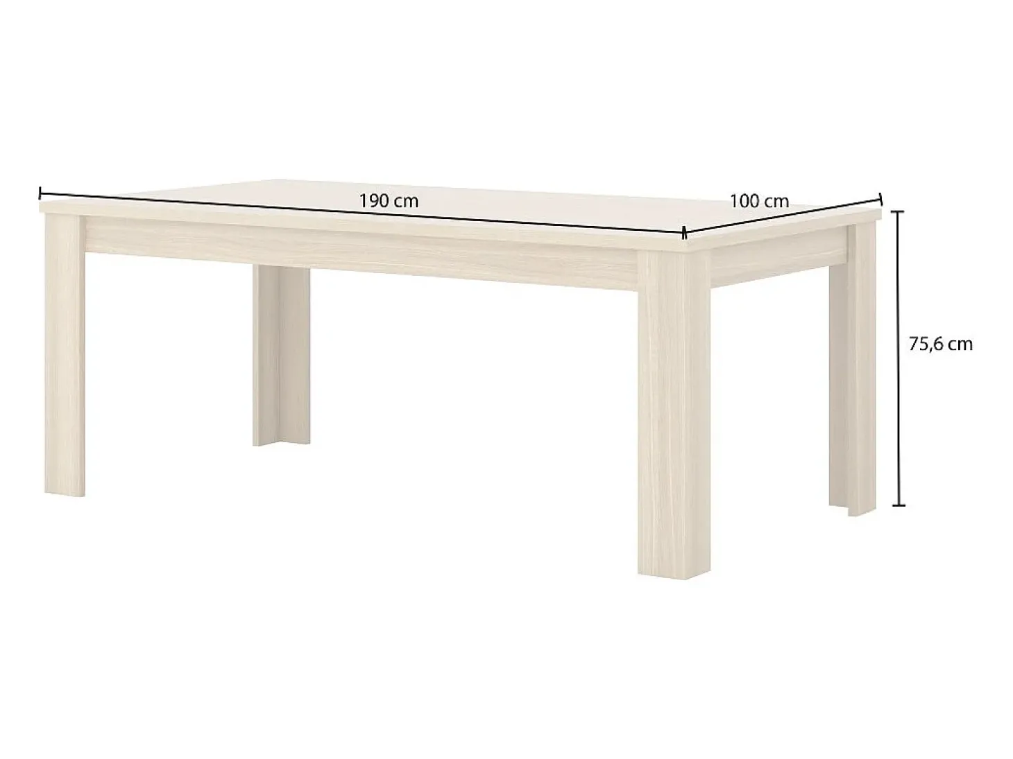 Mesa de comedor COPA – 190x76x100 cm – Roble elegante – Diseño escandinavo