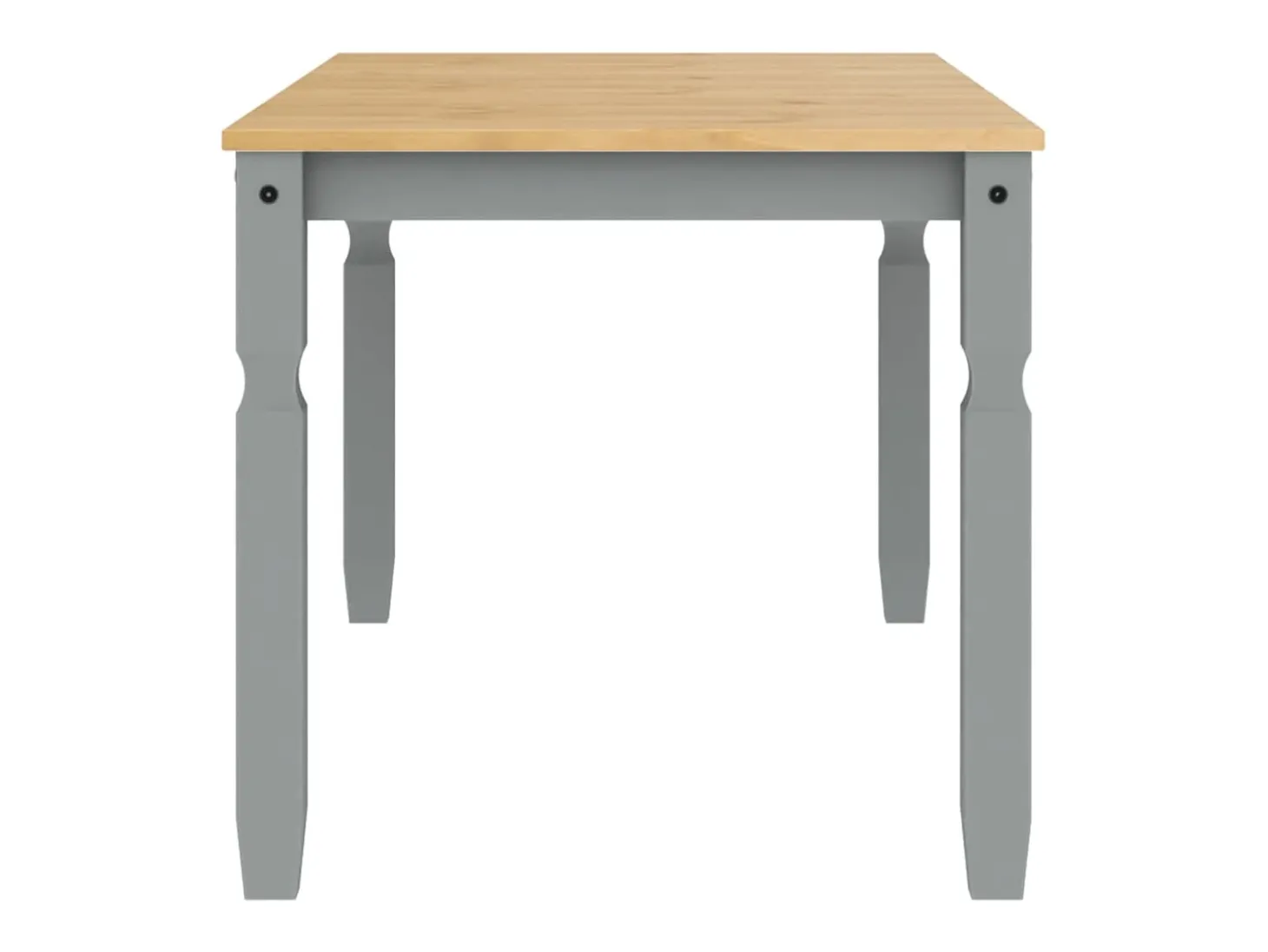 Mesa de comedor Corona madera maciza de pino gris 160x80x75 cm ES484227