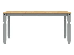Mesa de comedor Corona madera maciza de pino gris 160x80x75 cm ES484227