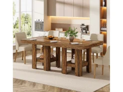 Mesa de comedor cuadrada para 4 personas, mesa de cocina pequeña con estante de almacenamiento, mueble de comedor compacto para apartamentos