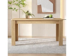 Mesa de comedor de cuatro patas estilo moderno color natural