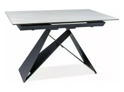 Mesa de comedor de diseño de mármol blanco y negro 120-160cm Holly SG