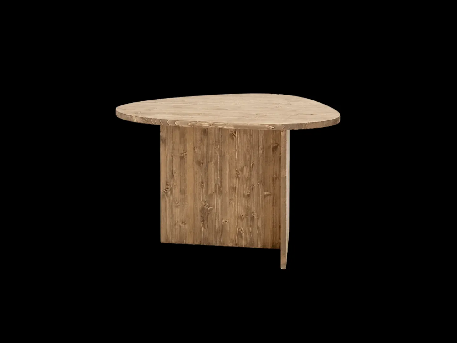Mesa de comedor de forma orgánica de madera de abeto maciza Decowood en tono natural de 142,9x75cm - MUR - DECOWOOD