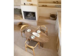Mesa de comedor de forma orgánica de madera de abeto maciza Decowood en tono roble oscuro de 142,9x75cm - MUR - DECOWOOD
