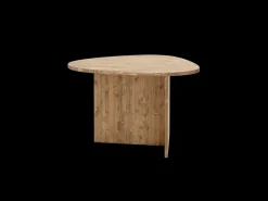 Mesa de comedor de forma orgánica de madera de abeto maciza Decowood en tono roble oscuro de 142,9x75cm - MUR - DECOWOOD