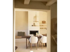 Mesa de comedor de forma orgánica de madera de abeto maciza Decowood en tono nogal de 210,9x75cm - MUR - DECOWOOD