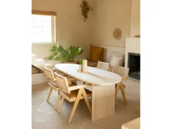 Mesa de comedor de forma orgánica de madera de abeto maciza Decowood en tono natural de 182,9x75cm - MUR - DECOWOOD
