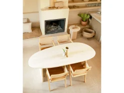 Mesa de comedor de forma orgánica de madera de abeto maciza Decowood en tono natural de 182,9x75cm - MUR - DECOWOOD