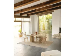 Mesa de comedor de madera maciza en tono roble medio 200x75cm - TENA - DECOWOOD
