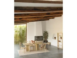 Mesa de comedor de madera maciza en tono roble medio 200x75cm - TENA - DECOWOOD