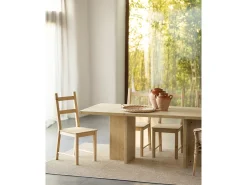 Mesa de comedor de madera maciza en tono roble medio 200x75cm - TENA - DECOWOOD