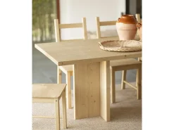 Mesa de comedor de madera maciza en tono roble medio 200x75cm - TENA - DECOWOOD