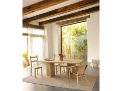 Mesa de comedor de madera maciza en tono roble medio 200x75cm - TENA - DECOWOOD