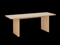 Mesa de comedor de madera de pino maciza rectangular con patas ranuradas Decowood de 180x80cm en tono natural - BALI - DECOWOOD