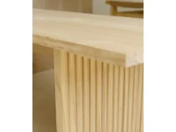 Mesa de comedor de madera de pino maciza rectangular con patas ranuradas Decowood de 180x80cm en tono natural - BALI - DECOWOOD