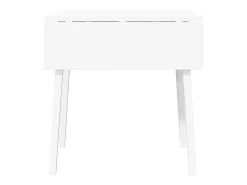 Mesa de comedor de madera maciza blanca y caucho