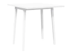 Mesa de comedor de madera maciza blanca y caucho