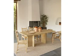 Mesa de comedor de madera maciza en tono roble medio 160x75cm - TENA - DECOWOOD