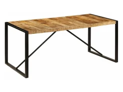 Mesa de comedor de madera maciza de mango rugosa 180 cm