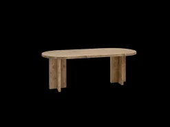 Mesa de comedor de madera maciza de abeto ovalada Decowood en tono roble oscuro de 200x85cm - TOKYO - DECOWOOD