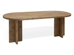 Mesa de comedor de madera maciza de abeto ovalada Decowood en tono roble oscuro de 200x85cm - TOKYO - DECOWOOD