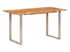 Mesa de comedor de madera maciza de acacia 140x70x76 cm