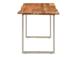 Mesa de comedor de madera maciza de acacia 140x70x76 cm