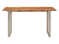 Mesa de comedor de madera maciza de acacia 140x70x76 cm