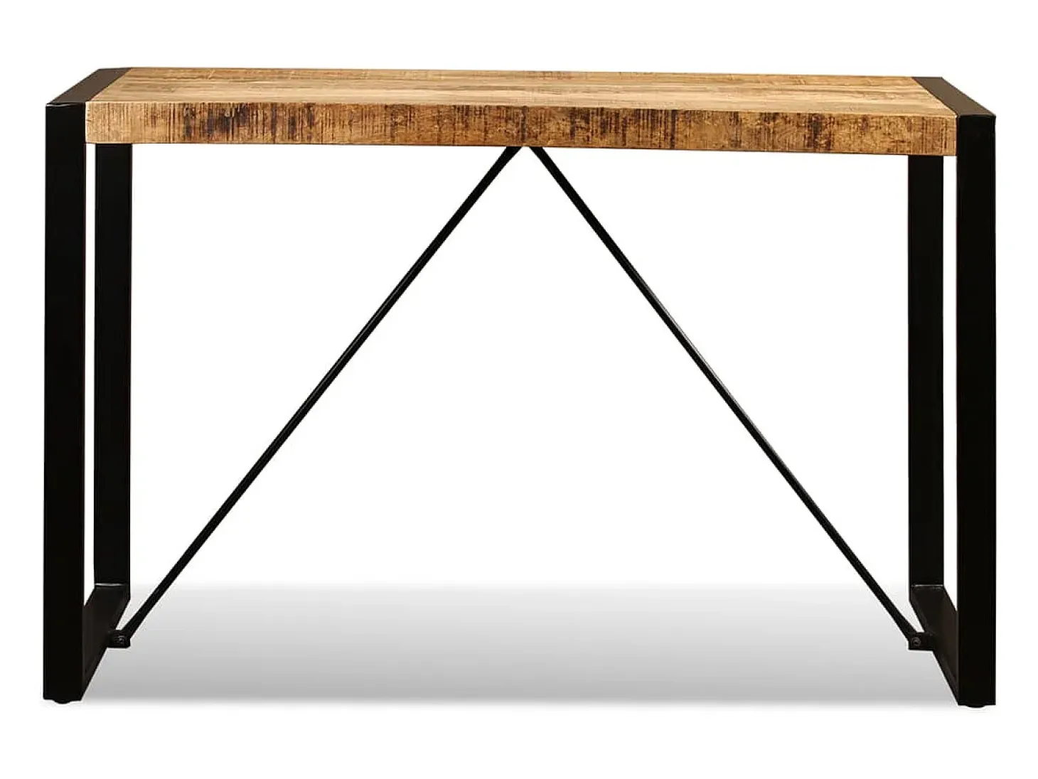 Mesa de comedor de madera maciza de mango rugosa 120 cm